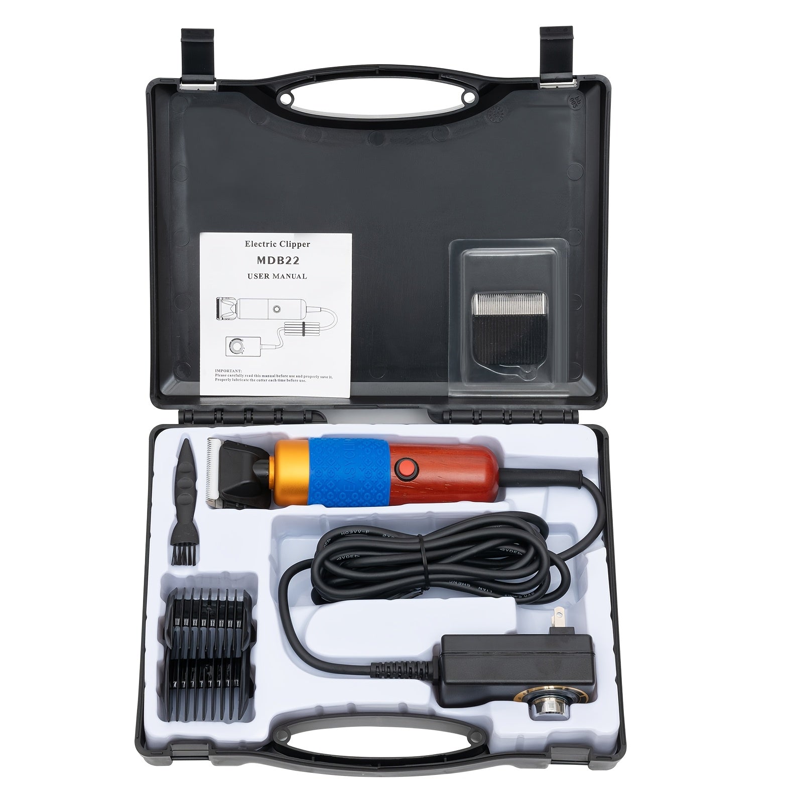 Electric Clippers, 200W Animal Shave Grooming Shears, with Plug & 2 Blades, 10ft Sheep Shears Hand Piece Cutter, for Dogs Cat Goat Alpaca Llamas Angora Rabbits Livestock, Farm Pet Supplies