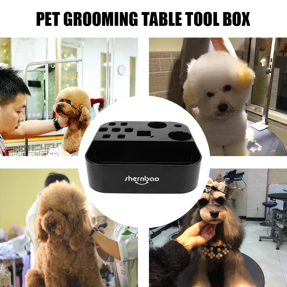 Dog Cat Supplies Table Scissors Dog Comb Boxes Plastic Storage Box On the bracket Pet Grooming Tools Brushes Organizer