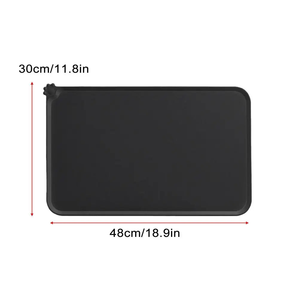 Pet Supplies Silicone Dog Bowl Mat with High Lips Non-Stick Waterproof Food Feeding Pad Puppy Feeder Tray Water Cushion Placemat