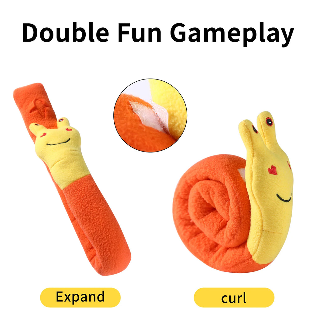 Dog Squeak Toys Pet Sniffing Tibetan Food Snail Plush Educational Toys Interactive Educational Toys For Cat And Dog Pet Feeder