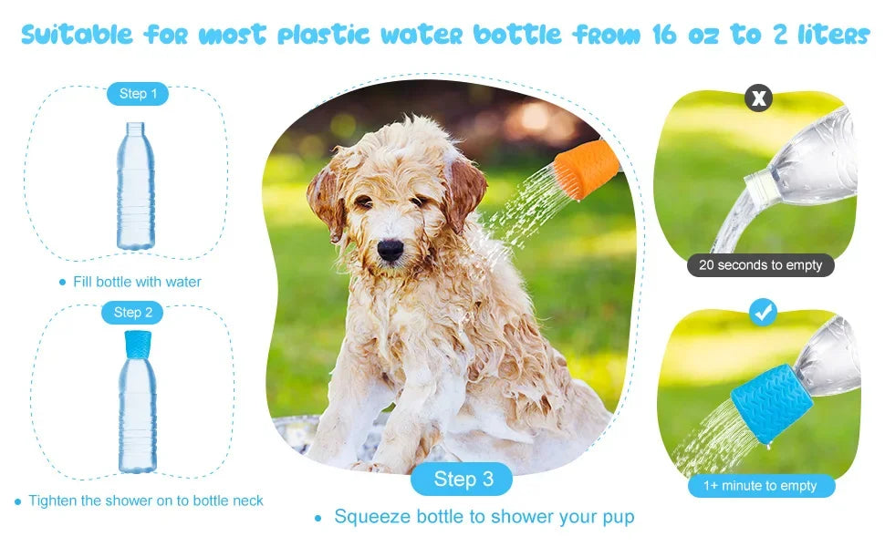 Pet Shower Silicone Portable Pet Shower Head Outdoor Cat and Dog Shower Cleaning Supplies Portable Pet Shower Shower