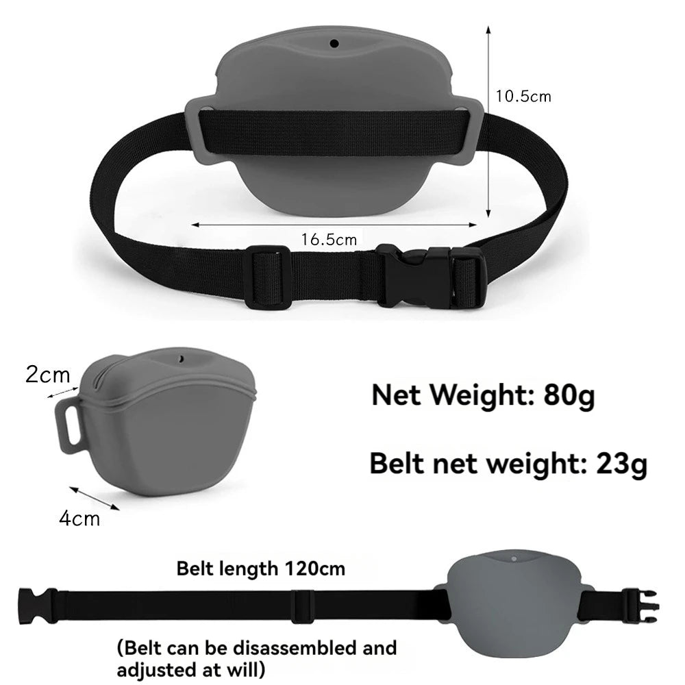 Pet Supplies Silicone Dogs Treat Bag Pet Portable Dog Training Waist Bag Outdoor Feeder Puppy Snack Reward Storage Bag with Belt