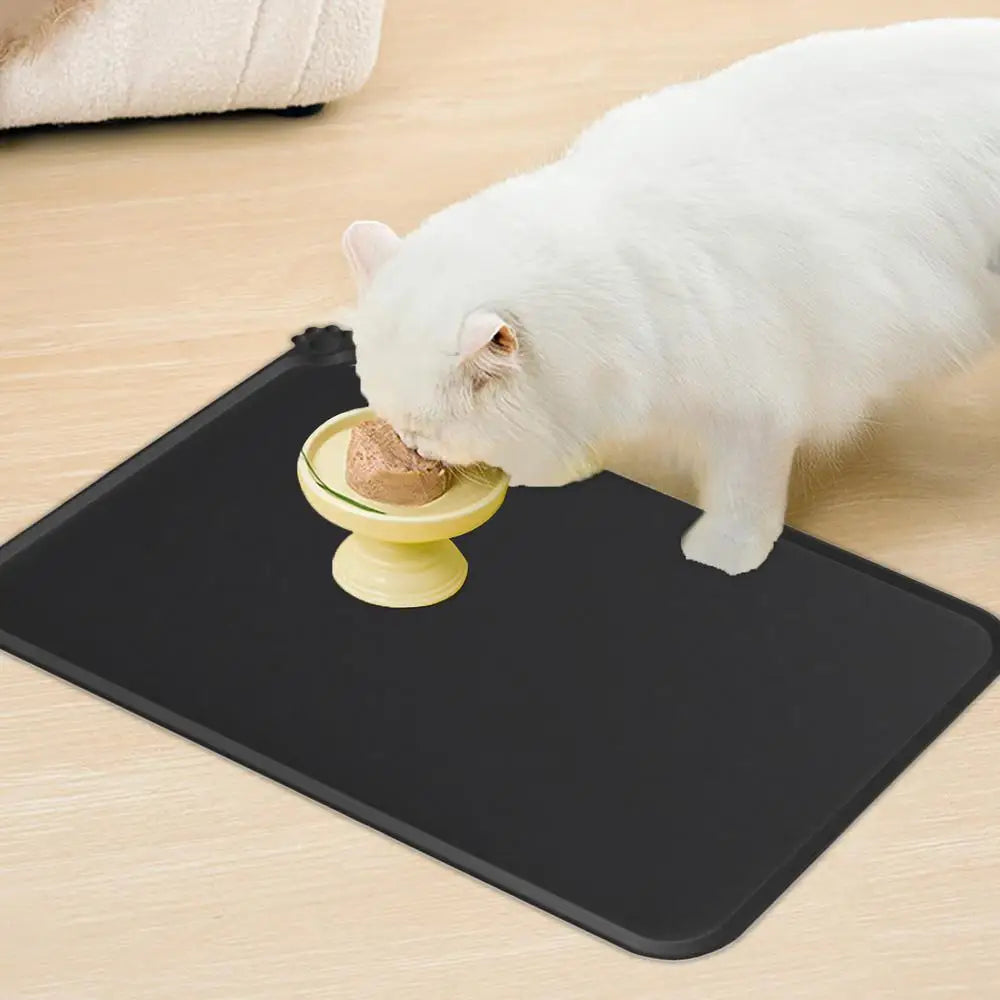 Pet Supplies Silicone Dog Bowl Mat with High Lips Non-Stick Waterproof Food Feeding Pad Puppy Feeder Tray Water Cushion Placemat