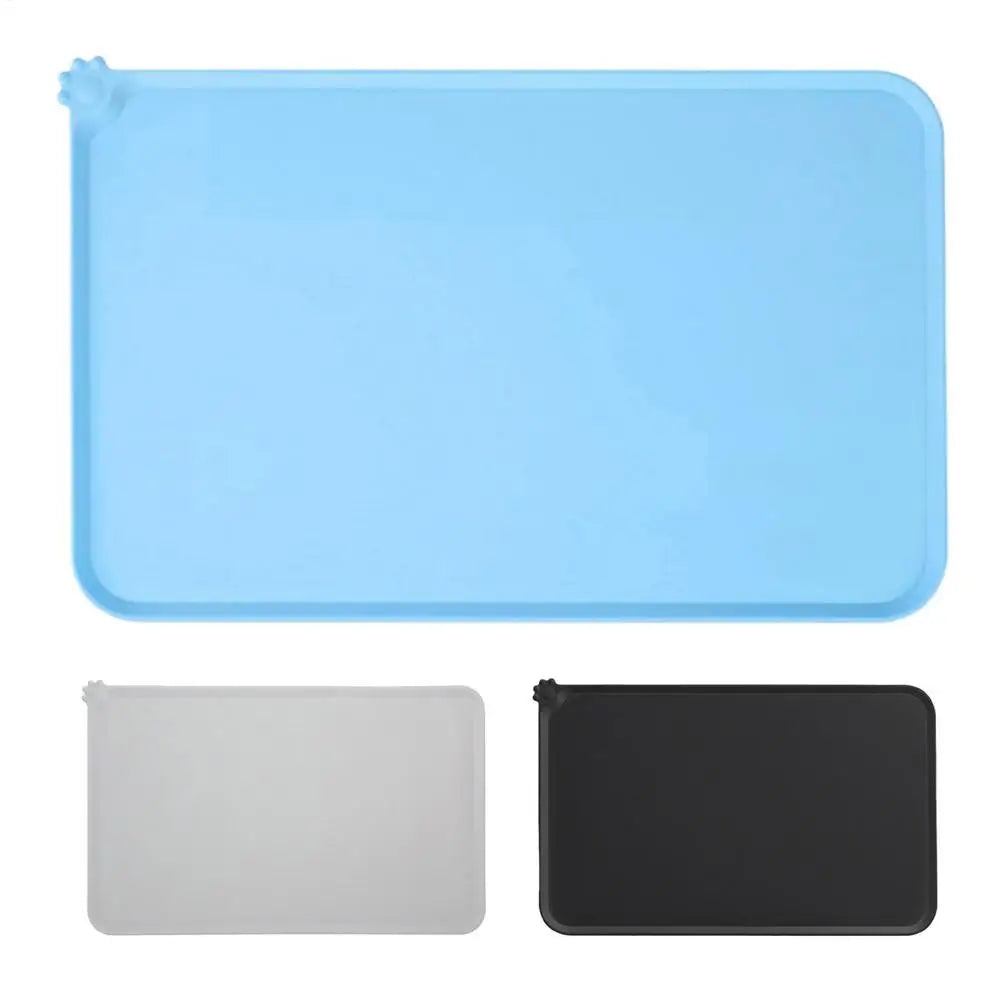 Pet Supplies Silicone Dog Bowl Mat with High Lips Non-Stick Waterproof Food Feeding Pad Puppy Feeder Tray Water Cushion Placemat
