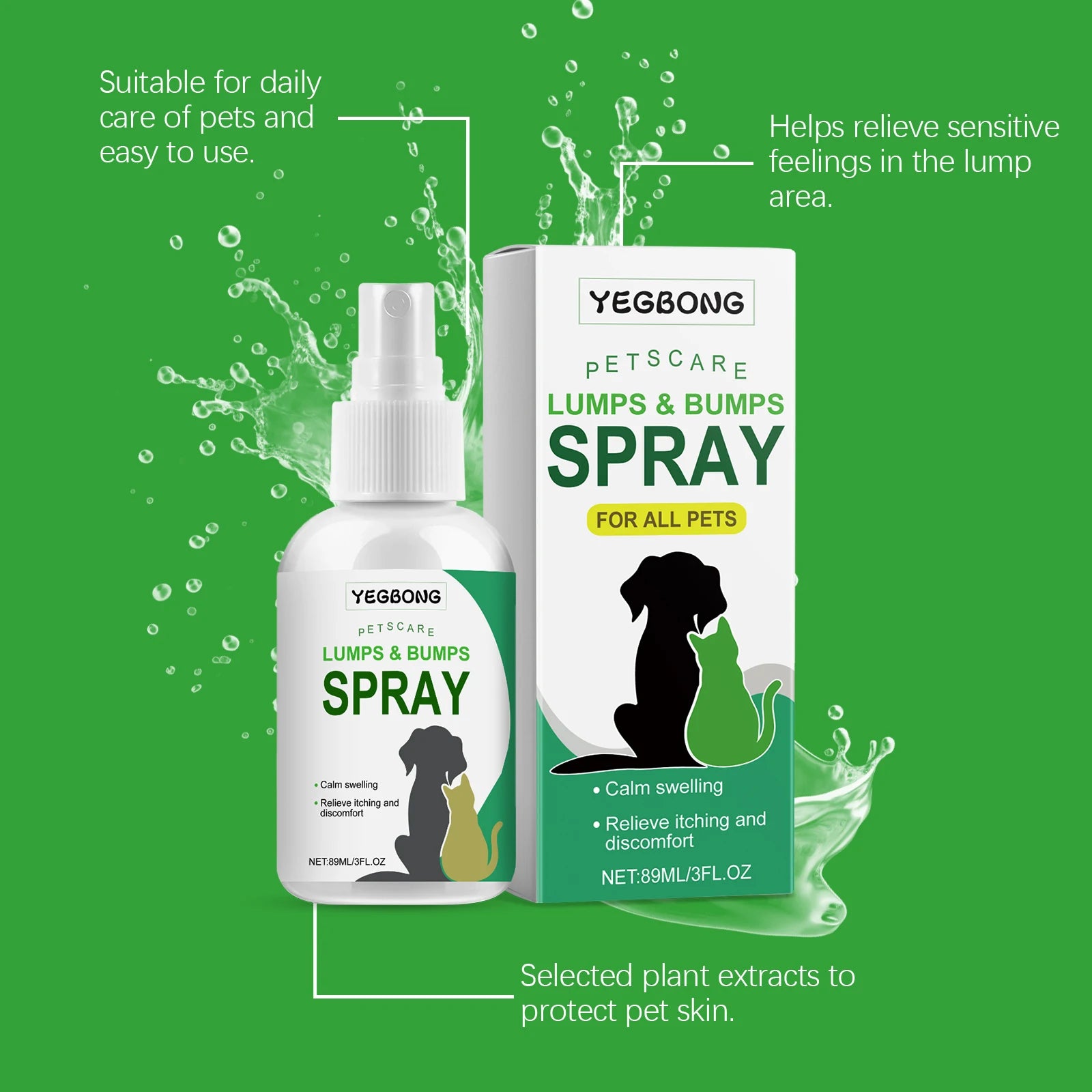 Pet Care Spray - Relieves Skin Discomfort for Cats & Dogs, Soothes & Nurtures Pets