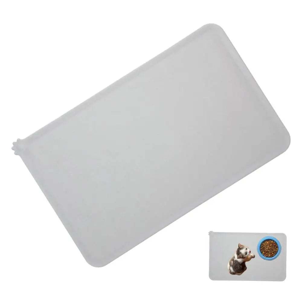 Pet Supplies Silicone Dog Bowl Mat with High Lips Non-Stick Waterproof Food Feeding Pad Puppy Feeder Tray Water Cushion Placemat