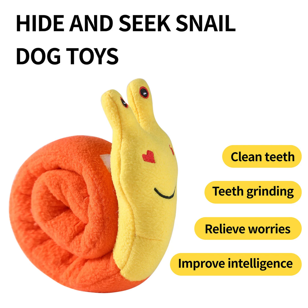 Dog Squeak Toys Pet Sniffing Tibetan Food Snail Plush Educational Toys Interactive Educational Toys For Cat And Dog Pet Feeder