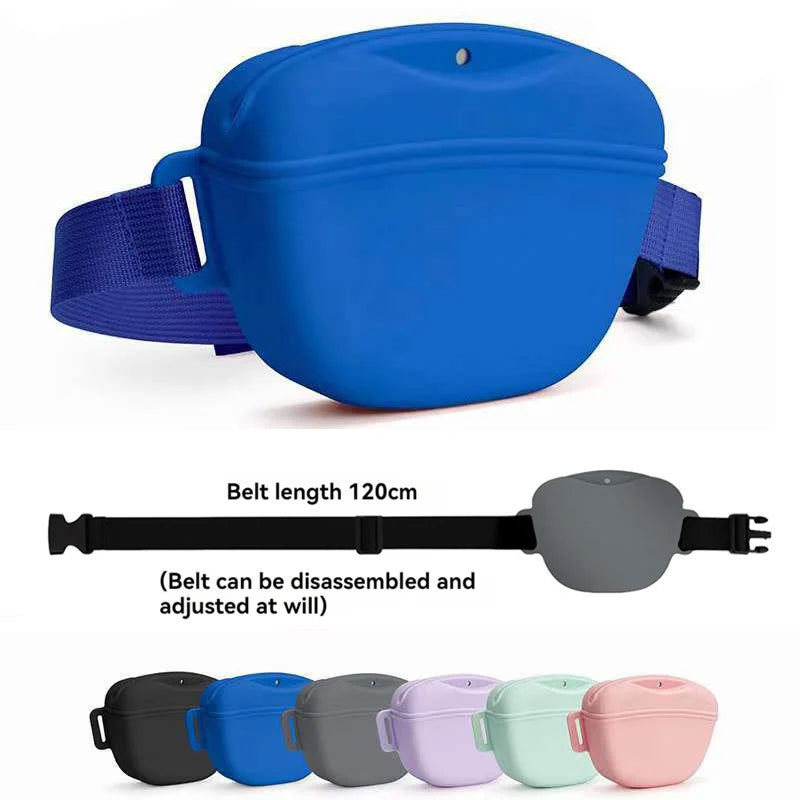 Pet Supplies Silicone Dogs Treat Bag Pet Portable Dog Training Waist Bag Outdoor Feeder Puppy Snack Reward Storage Bag with Belt