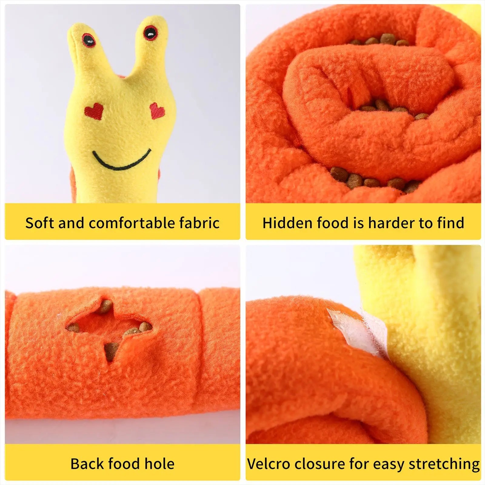 Dog Squeak Toys Pet Sniffing Tibetan Food Snail Plush Educational Toys Interactive Educational Toys For Cat And Dog Pet Feeder