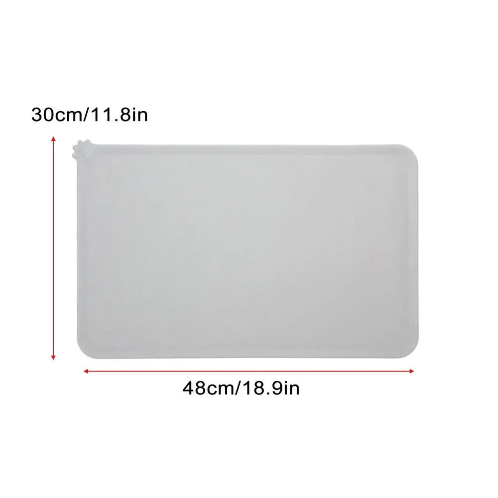 Pet Supplies Silicone Dog Bowl Mat with High Lips Non-Stick Waterproof Food Feeding Pad Puppy Feeder Tray Water Cushion Placemat