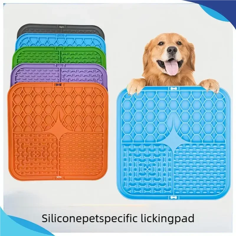 Pet Lick Silicone Mat Pet Slow Food Plate Dog Bathing Distraction Silicone Dog Sucker Food Training Dog Feeder Supplies for Dogs